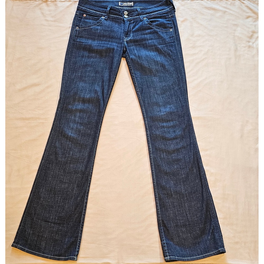 Hudson Beth Baby Bootcut Jeans Dark Wash Flap‎ Pocket Denim Size 28 Made in USA